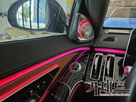 광주 벤츠 S350d S클래스 피아노라커트림 + 4D 부메스터 전동트위터 엠비언트 설치장착 튜닝 시공