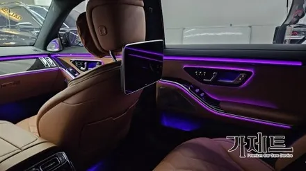 광주 벤츠 S500 S클래스 액티브 엠비언트 및 4D 부메스터 전동트위터 설치장착 튜닝 시공