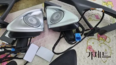 광주 벤츠 S500 S클래스 액티브 엠비언트 및 4D 부메스터 전동트위터 설치장착 튜닝 시공