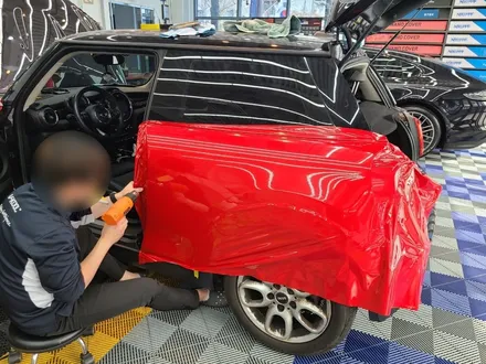 BMW미니 초코브라운---> 카민레드 랩핑 / 대구랩핑 / 부천 원미구 상동