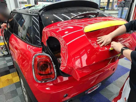 BMW미니 초코브라운---> 카민레드 랩핑 / 대구랩핑 / 부천 원미구 상동