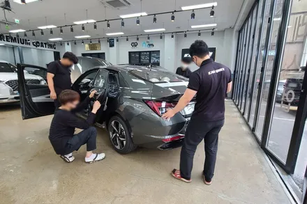 카스페이스 전주 신차패키지 진행 전 아반떼 입고 상태 확인부터~ / 전주 효자동
