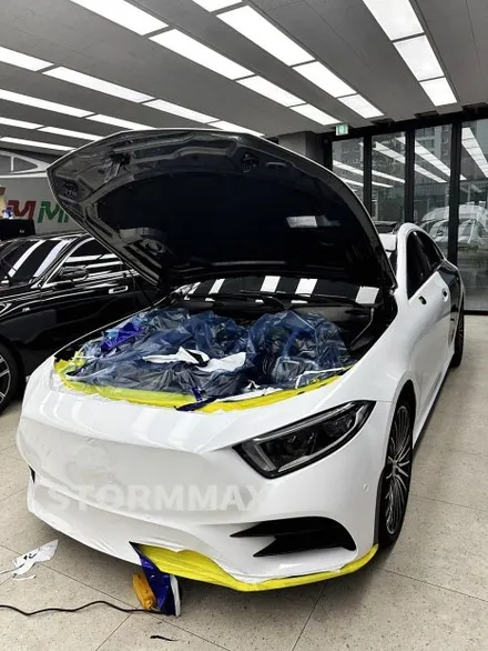 대구자동차랩핑 벤츠 cls450 화이트 유광필름 작업 후기 / 대구 북구 연경동