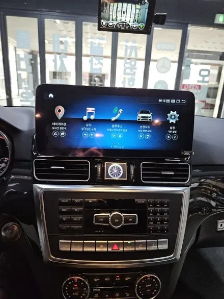 부산경남 벤츠 ML GLE W166 12.3인치 안드로이드 올인원 및 ahd후방카메라교체 장착