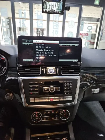 부산경남 벤츠 ML GLE W166 12.3인치 안드로이드 올인원 및 ahd후방카메라교체 장착