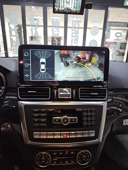 부산경남 벤츠 ML GLE W166 12.3인치 안드로이드 올인원 및 ahd후방카메라교체 장착
