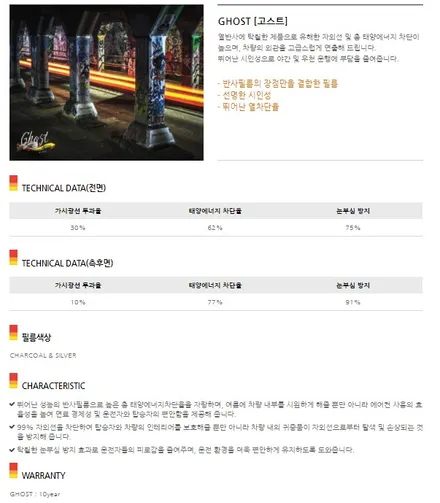 [울산 반사썬팅] K7/그랜저 썬팅시공/ 썬팅비교/ 틴트어카 고스트 / 울산 북구