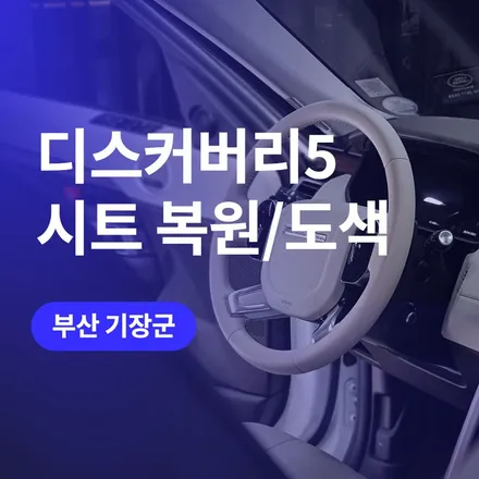 부산 랜드로버 시트 가죽 염색과 복원 / 디스커버리5 핸들커스텀(염색) 아이보리 / 구로동