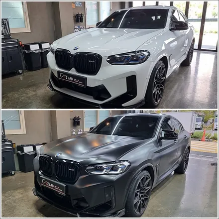 부산 bmw 랩핑 에이버리 슈프림 사틴블랙 필름 X4 무광랩핑 / 구로동