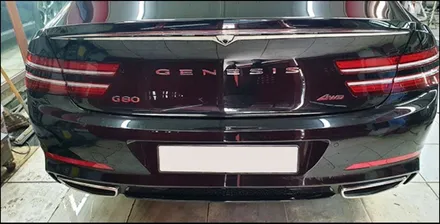 수원 범퍼 수리 알아보신다면? 제네시스 G80 판금 도색 전문에서 복원완료 / 구로동