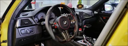 수원, 오산 BMW 핸들 가죽교체 카본핸들 튜닝으로 M3 F80 시공완료 / 구로동