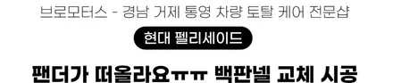 거제 통영 리세이드 백판넬 교체 시공 (바디컬러동일) / 경남 거제, 통영, 창원