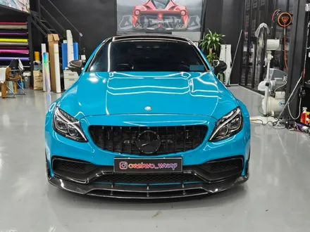 [안산 랩핑] 벤츠 C63 쿠페 스틱스 마이애미블루 고광택 전체랩핑 / 경기 안산