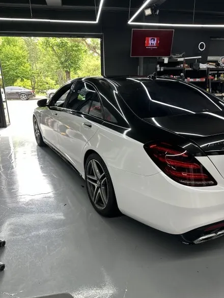 [안산 랩핑 원투] 벤츠 S클래스 S63 AMG 듀오톤 투톤 에이버리 전체랩핑 블랙 엠블럼 교체 / 안산시 상록구 일동