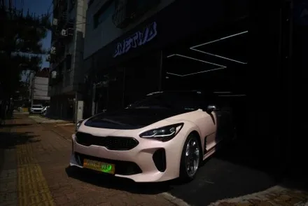 스팅어 전체랩핑 스틱스 고광택 베이비핑크 원투 랩 / 안산시 상록구 일동
