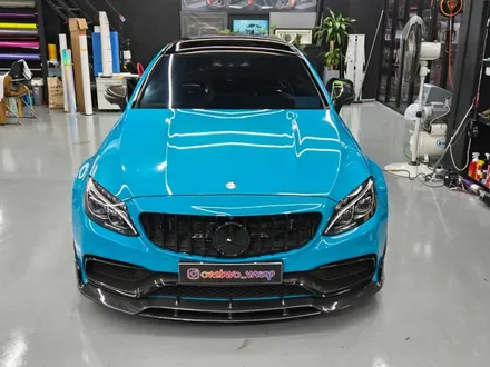 [안산 랩핑] 벤츠 C63 쿠페 스틱스 마이애미블루 고광택 전체랩핑 / 경기 안산