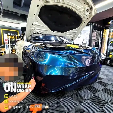 부천랩핑, BMW 4시리즈 전체랩핑, PET 브리티시 그린 카멜레온 색상으로 전체랩핑, 고광택 전체랩핑 시공기. / 부천시 소사구 옥길동