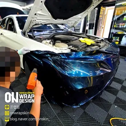 부천랩핑, BMW 4시리즈 전체랩핑, PET 브리티시 그린 카멜레온 색상으로 전체랩핑, 고광택 전체랩핑 시공기. / 부천시 소사구 옥길동