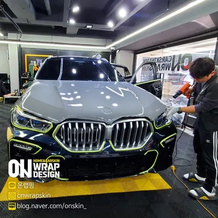 부천랩핑샵, BMW X6 전체랩핑, BMW 랩핑전문/사고차량 퍼티작업,에이버리 락그레이 재시공,완벽하게 변신하기!!! / 부천시 소사구 옥길동