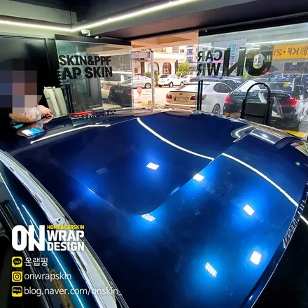 부천랩핑, BMW 4시리즈 전체랩핑, PET 브리티시 그린 카멜레온 색상으로 전체랩핑, 고광택 전체랩핑 시공기. / 부천시 소사구 옥길동