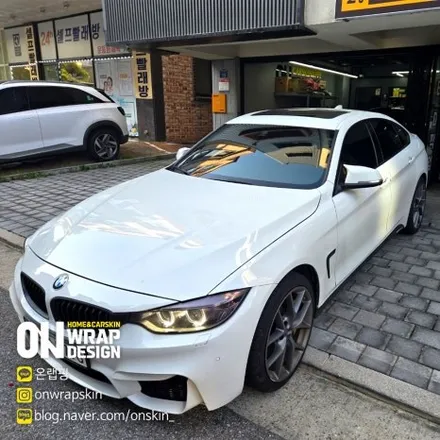 부천랩핑, BMW 4시리즈 전체랩핑, PET 브리티시 그린 카멜레온 색상으로 전체랩핑, 고광택 전체랩핑 시공기. / 부천시 소사구 옥길동