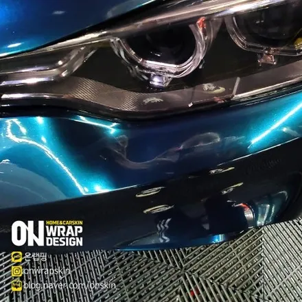 부천랩핑, BMW 4시리즈 전체랩핑, PET 브리티시 그린 카멜레온 색상으로 전체랩핑, 고광택 전체랩핑 시공기. / 부천시 소사구 옥길동