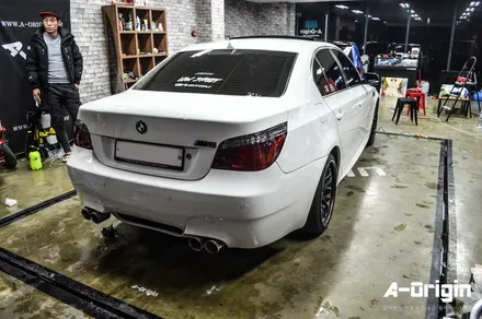[광명랩핑 - 에이오리진] BMW E60 5시리즈 독수리버전 라이트필름+사이드미러 랩핑 / 안산,시흥,화성