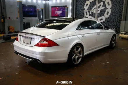 [ 안산랩핑 - 에이오리진 ] 벤츠 cls63 amg 레이즈 사틴펄화이트 전체랩핑 시공후기 / 안산,시흥,화성