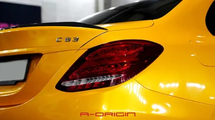 벤츠 C63AMG 레이즈 고스트옐로우 전체랩핑 시공후기 / 안산,시흥,화성