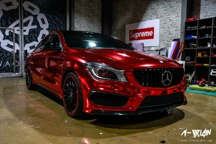 [광명랩핑 - 에이오리진] 벤츠 CLA45 AMG 레드크롬 전체랩핑 시공후기 / 안산,시흥,화성