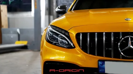 벤츠 C63AMG 레이즈 고스트옐로우 전체랩핑 시공후기 / 안산,시흥,화성