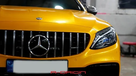 벤츠 C63AMG 레이즈 고스트옐로우 전체랩핑 시공후기 / 안산,시흥,화성