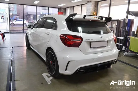 [광명랩핑 - 에이오리진] 벤츠 A45AMG (프론트,리어) 라이트보호필름 시공 / 안산,시흥,화성