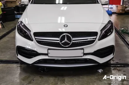 [광명랩핑 - 에이오리진] 벤츠 A45AMG (프론트,리어) 라이트보호필름 시공 / 안산,시흥,화성
