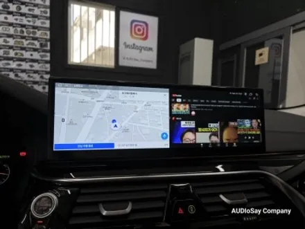 [대구 오디쎄이] BMW G30 520i 안드로이드 올인원 15인치 무스로이드 카오디오 스피커 크리스탈 기어봉 3종 세트