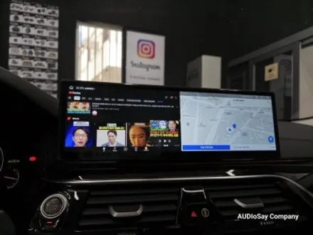 [대구 오디쎄이] BMW G30 520i 안드로이드 올인원 15인치 무스로이드 카오디오 스피커 크리스탈 기어봉 3종 세트