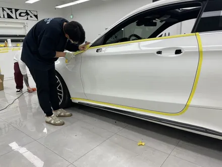 강남 논현 랩핑 C63AMG 올블랙 간지, 전체 랩핑에 휠도색 크롬죽이기까지 가즈아!!! / 서초, 강남, 양재