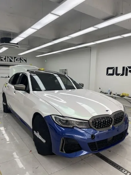 위례 랩핑, BMW M340i 텍랩 글로스 오로라 화이트 / 서초, 강남, 양재