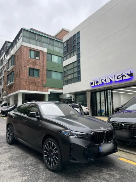 송파랩핑 X6 사틴블랙 전체 그리고 그릴은 유광, 마감 접사로 남김 / 서초, 강남, 양재