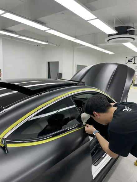 강남 논현 랩핑 C63AMG 올블랙 간지, 전체 랩핑에 휠도색 크롬죽이기까지 가즈아!!! / 서초, 강남, 양재