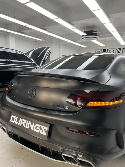강남 논현 랩핑 C63AMG 올블랙 간지, 전체 랩핑에 휠도색 크롬죽이기까지 가즈아!!! / 서초, 강남, 양재