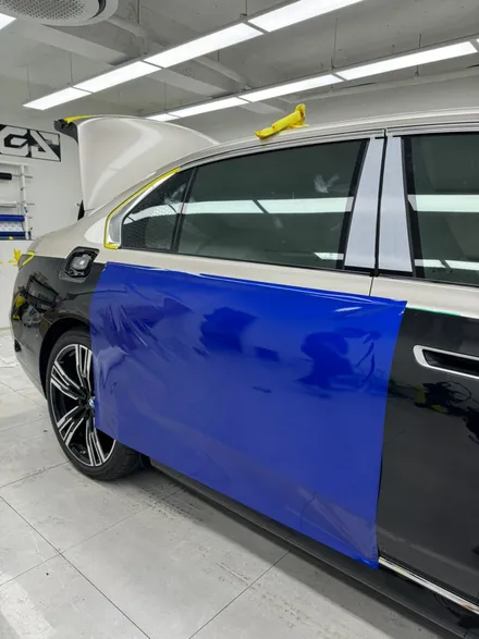 강남 랩핑 BMW i7 듀오톤 랩핑 위아래 둘 다 라인 칼 / 서초, 강남, 양재