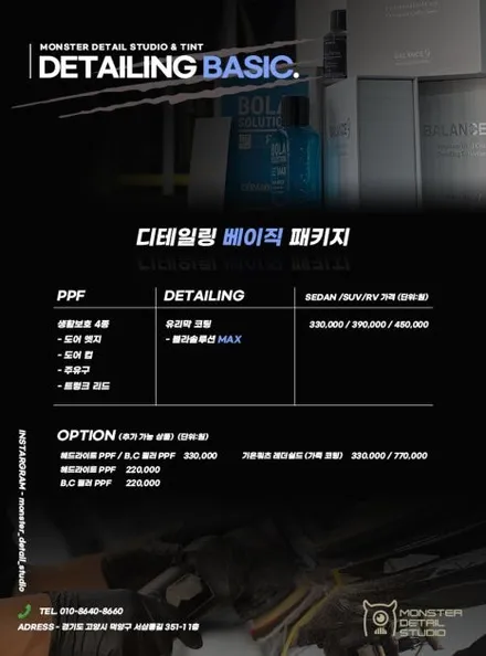 팰리세이드 후퍼옵틱 드레이 프나세 틴팅 몬스터디테일스튜디오 / 고양 덕양구 원흥동