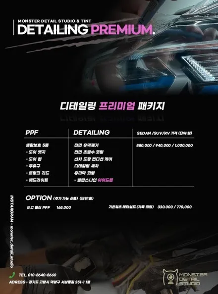 팰리세이드 후퍼옵틱 드레이 프나세 틴팅 몬스터디테일스튜디오 / 고양 덕양구 원흥동