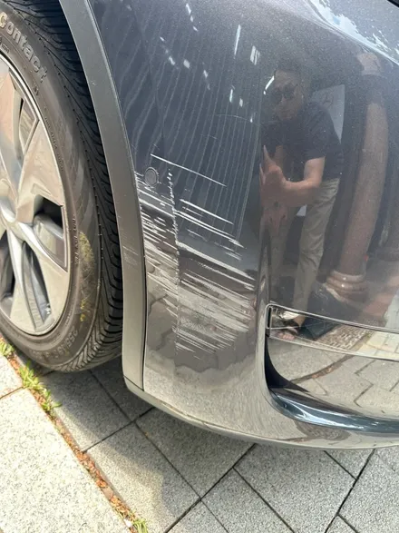 테슬라 모델Y 너무나도 흔한 사례 앞범퍼 스크래치 완벽 복원! - 판교자동차외형복원 - / 경기 성남