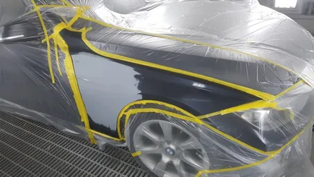 분당 판교 BMW 320D 조수석 전휀다 찌그러짐 판금도색 교환없이 복원 백현동 1급 공업사 / 경기 성남
