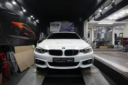 BMW F32 420d 퍼포먼스 P타입 카본 프론트립 장착 튜닝 앞범퍼 개조 / 서울 양천
