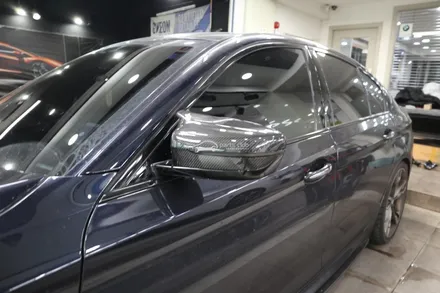 BMW G30 M550i 사이드미러 파손으로 깜박이 부품 수리 및 교체 드라이카본 M타입 뿔미러 / 서울 양천