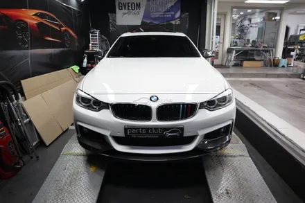 BMW F32 420d 퍼포먼스 P타입 카본 프론트립 장착 튜닝 앞범퍼 개조 / 서울 양천