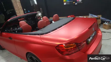 BMW M4 (F83)컨버터블 맥텍 무광크롬레드 완벽시공이 가능한 퍼펙트카! 고퀄리티의 전체랩핑 한번시공받아보세요~ 광명,시흥,부천,인천,안산,안양,오이도 지역 랩핑 강력추천! / 경기 시흥